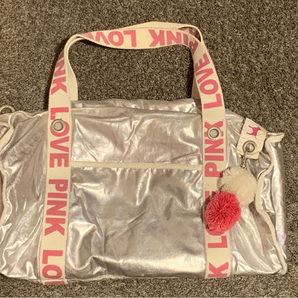 Victoria’s Secret Pink Vtg silver duffel bag